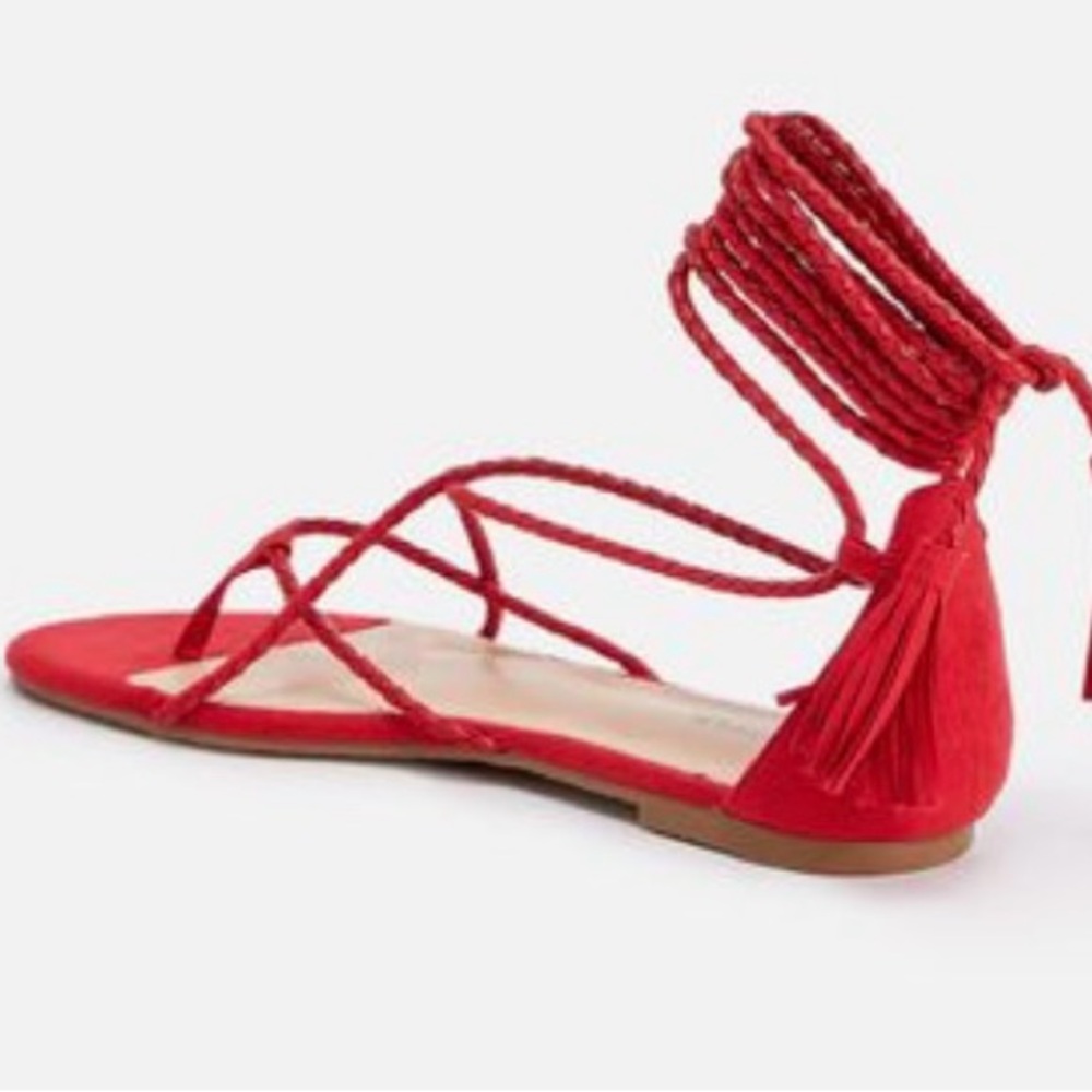 Justfab Jules Strappy Red Sandals - Picture 3 of 6